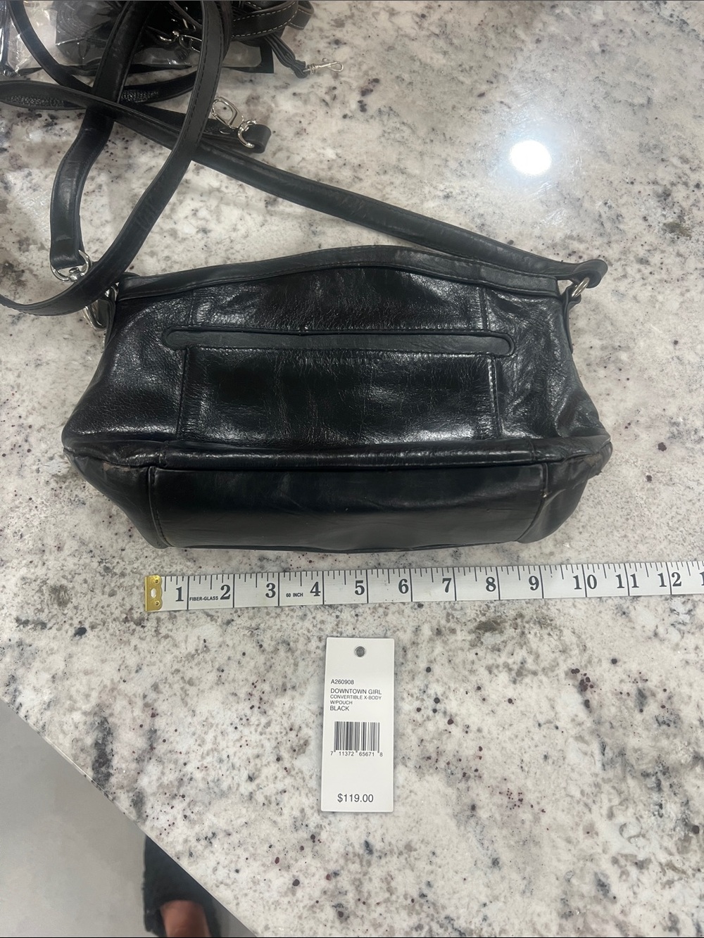 Tignanello Black Leather Crossbody Bag